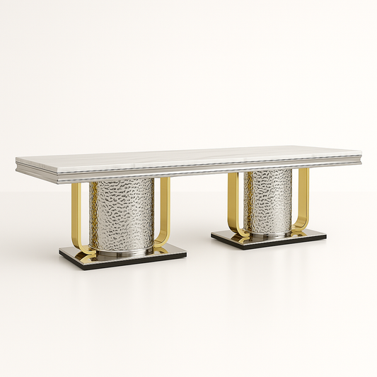 Tv Table Marble Top Stainless Steel Frame Gold And Silver